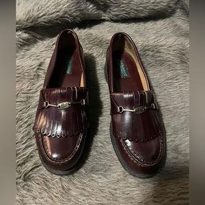 G.H. Bass & Co. Burgundy Kiltie Leather Loafers